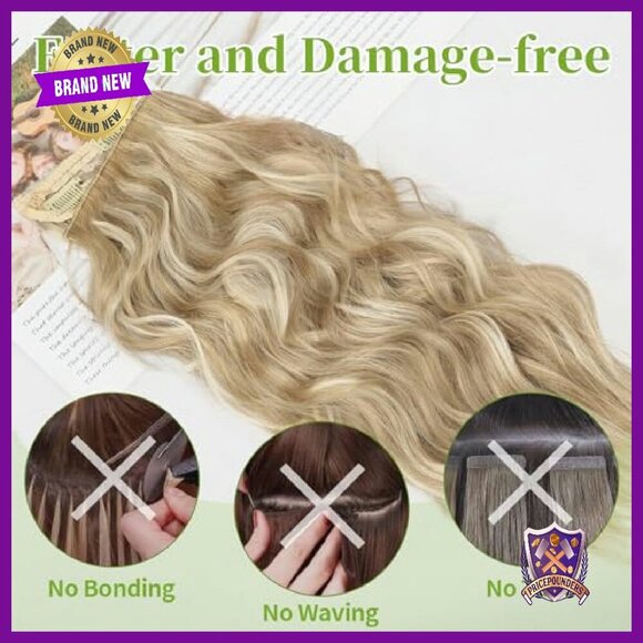 20-Inch Synthetic Hair Extensions with Invisible Wire Headband & 4 Clips main image 6